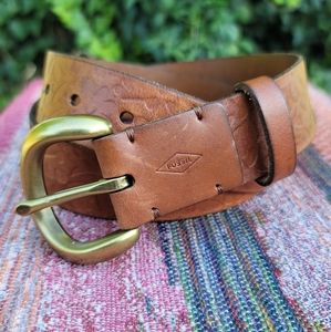 caramel belt with floral tooling